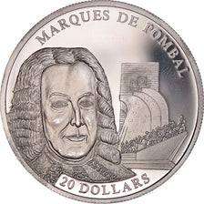 Münze, Liberia, 20 Dollars, 2002, Marques de Pombal, UNZ, Silber