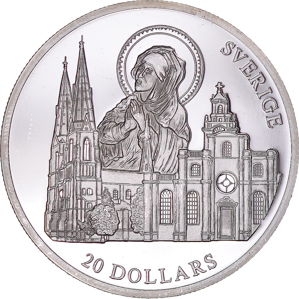 Münze, Liberia, 20 Dollars, 2001, Sweden, UNZ, Silber