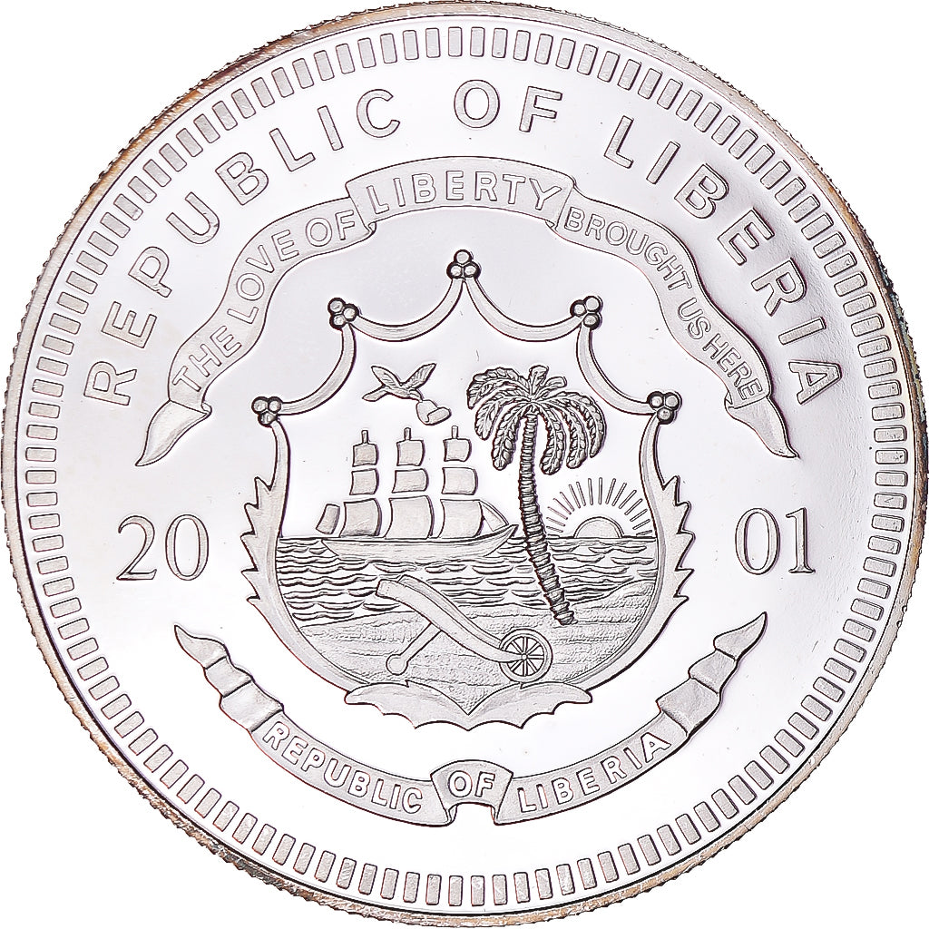 Münze, Liberia, 20 Dollars, 2001, Sweden, UNZ, Silber
