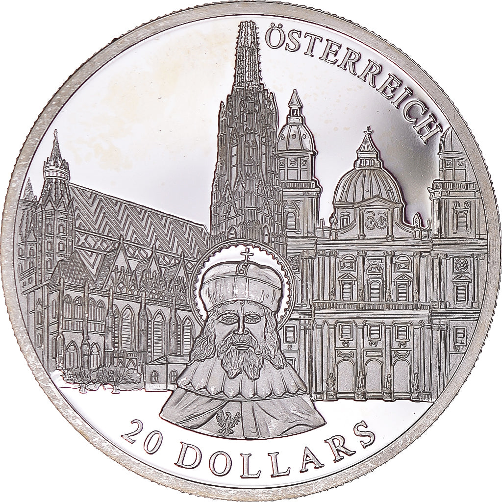 Coin, Liberia, 20 Dollars, 2001, Austria, MS(63), Silver