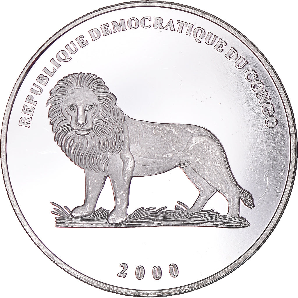 Münze, CONGO, DEMOCRATIC REPUBLIC, 10 Francs, 2000, UNZ, Silber, KM:47