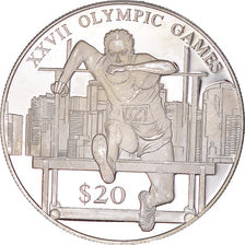 Münze, Liberia, Olympic Games, 20 Dollars, 2000, Hurdler, UNZ, Silber, KM:486
