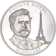 Münze, Liberia, 20 Dollars, 2004, G. Eiffel, UNZ, Silber