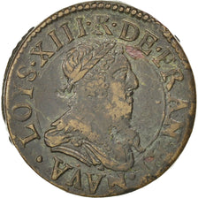 FRANCE, Double Lorrain, 1637, Stenay, KM #91, EF(40-45), Copper, CGKL #542, 2.50