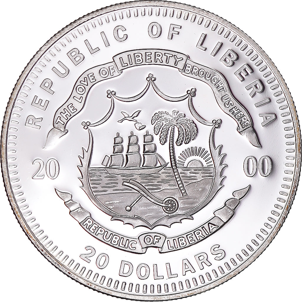 Münze, Liberia, Equestrian, 20 Dollars, 2000, UNZ, Silber, KM:487
