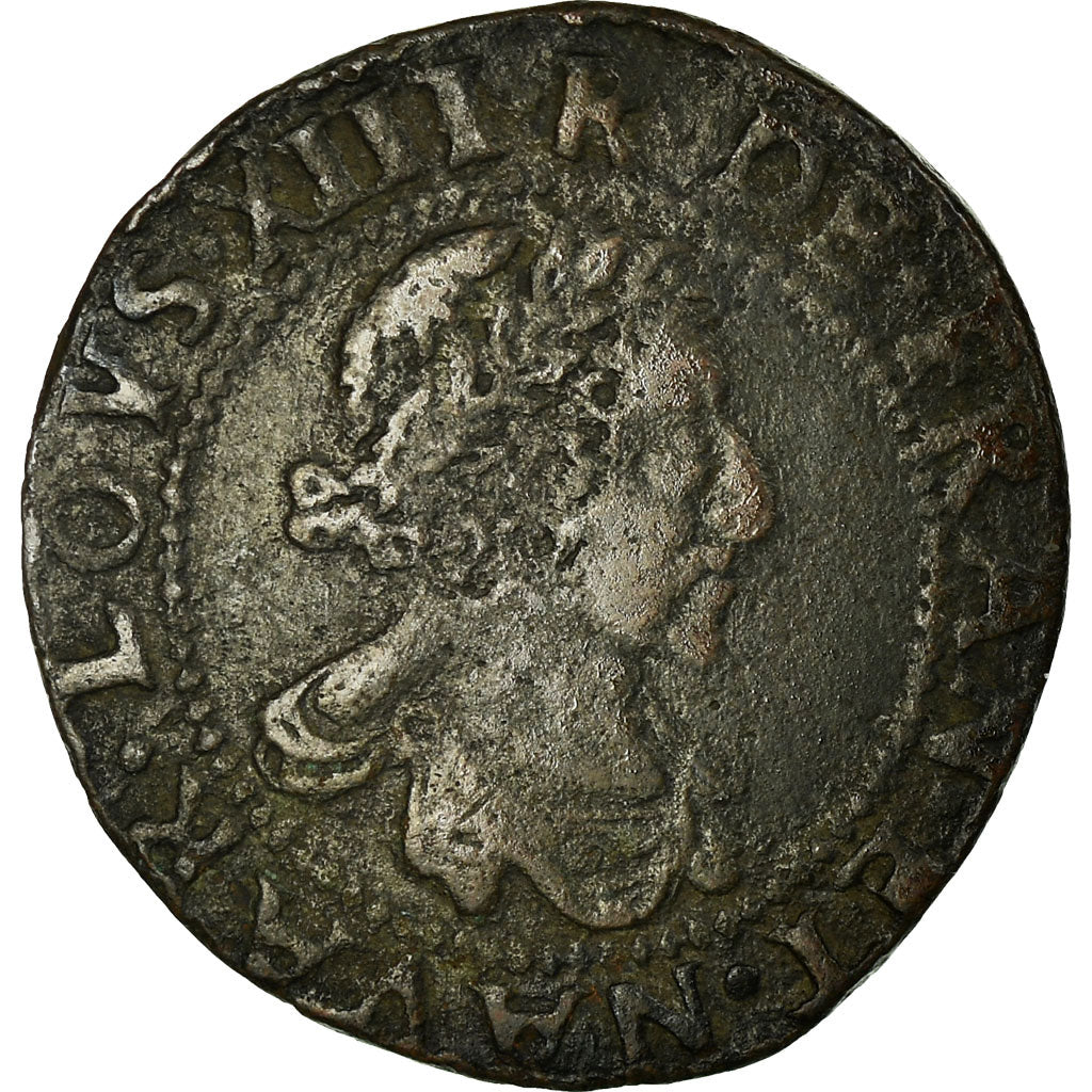 Coin, France, Louis XIII, Double Lorrain, 1635, Stenay, VF(30-35), Copper