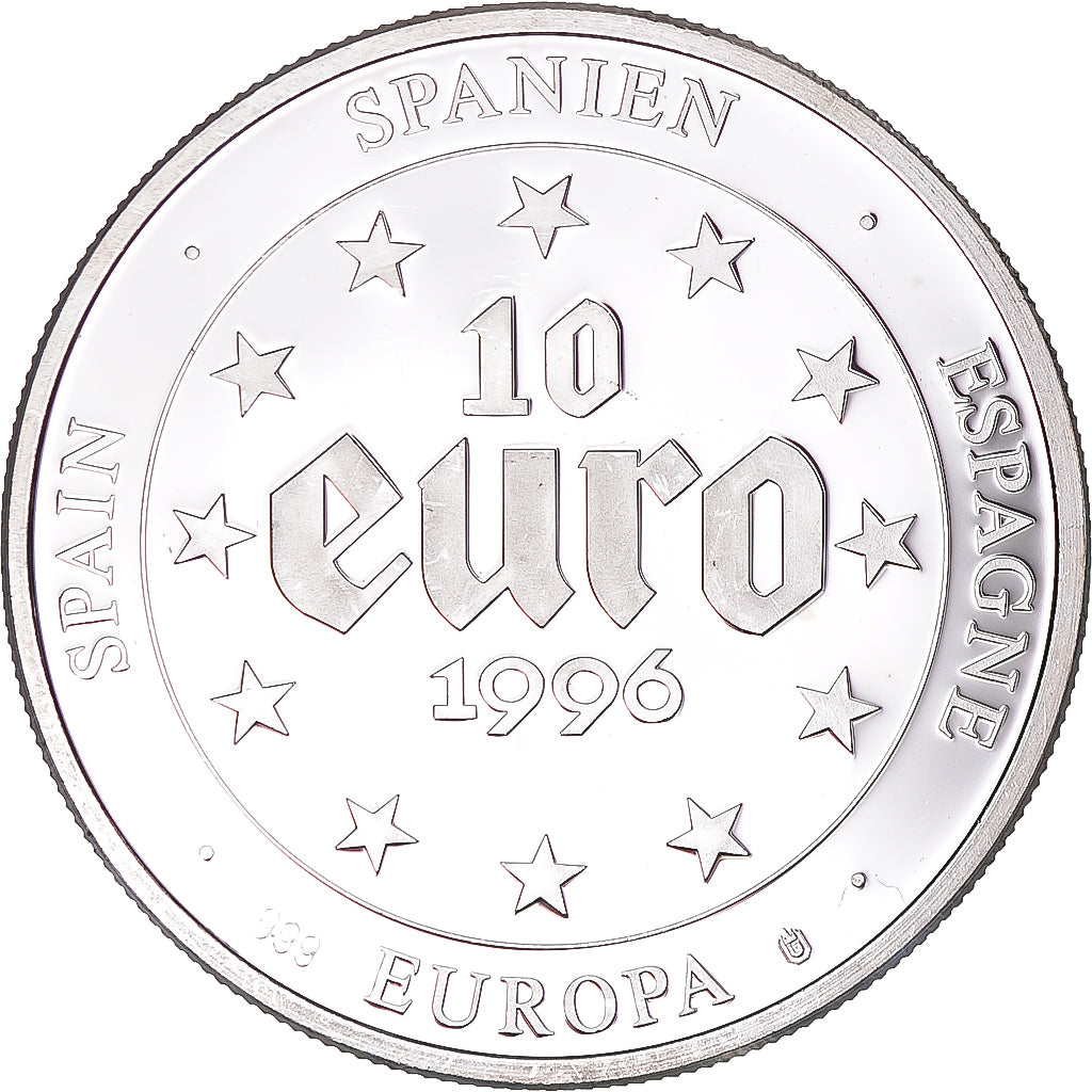 France, 10 Euro, Europa, 1996, Spain, MS(63), Silver