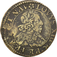 FRANCE, Double Lorrain, 1638, Stenay, KM #91, VF(30-35), Copper, CGKL #544, 1.81