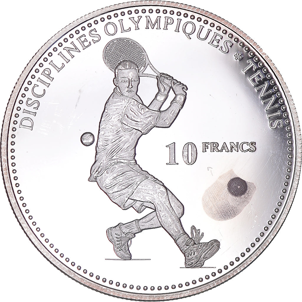 Monnaie, République démocratique du Congo, 10 Francs, 2000, Tennis, SUP