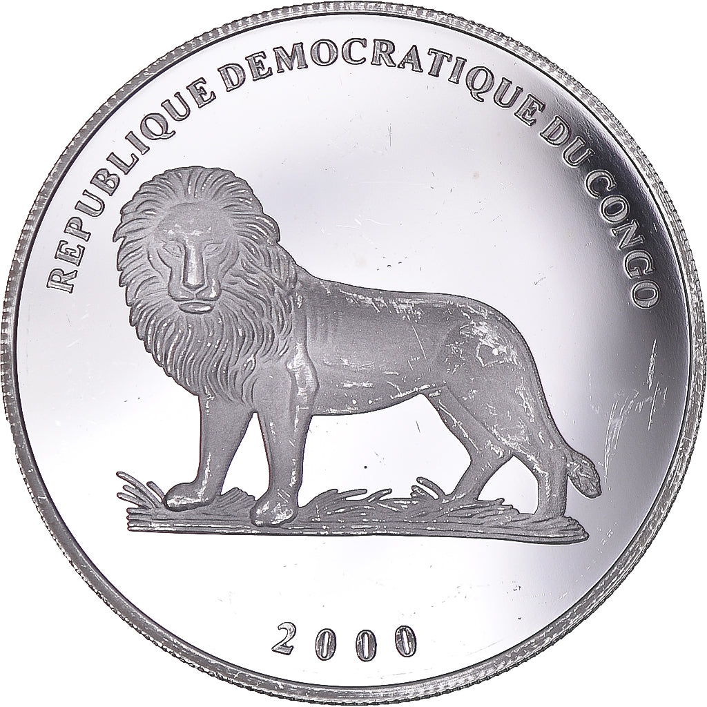 Coin, CONGO, DEMOCRATIC REPUBLIC, 10 Francs, 2000, Rowing, MS(63), Silver, KM:50