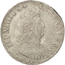 FRANCE, Écu aux 8 L 2e type, ECU, 1704, Bordeaux, KM #360.11, AU(50-53), Silver,