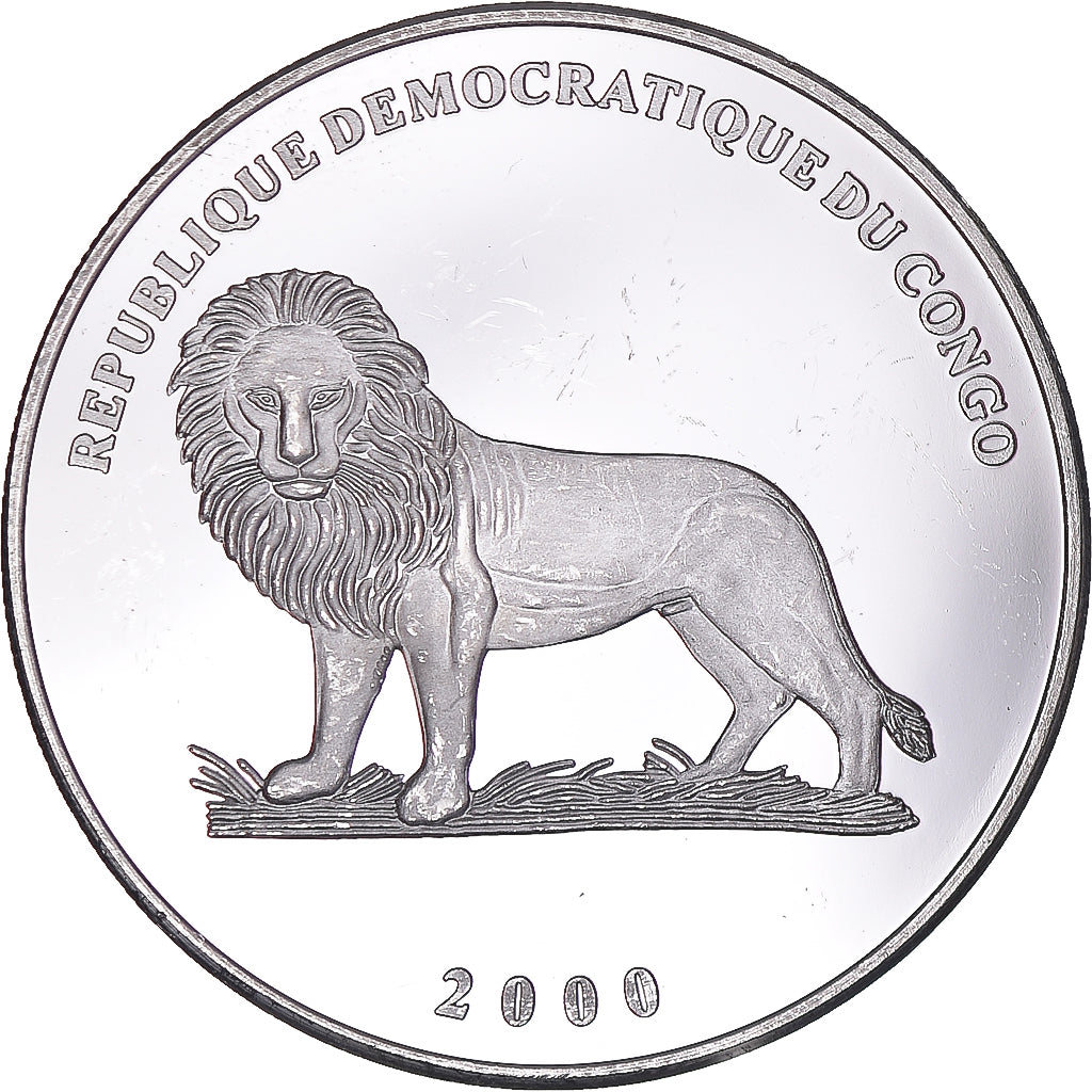 Coin, CONGO, DEMOCRATIC REPUBLIC, 10 Francs, 2000, Wrestler, MS(63), Silver