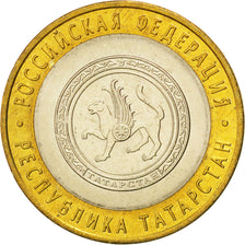 RUSSIA, 10 Roubles, 2005, St. Petersburg, KM #891, MS(63), Bi-Metallic, 27, 8.36