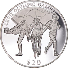 Münze, Liberia, Olympic Games, 20 Dollars, 2000, Triathlon, UNZ, Silber, KM:490