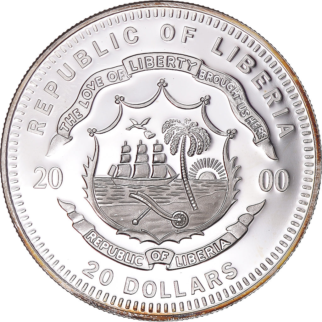 Münze, Liberia, Olympic Games, 20 Dollars, 2000, Triathlon, UNZ, Silber, KM:490