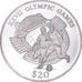 Moneda, Liberia, Olympic Games, 20 Dollars, 2000, Football, SC, Plata