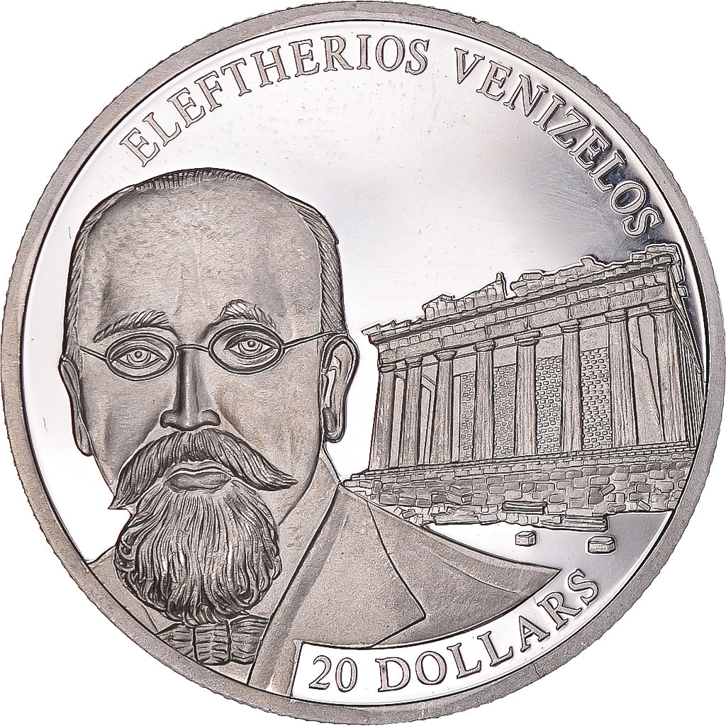 Münze, Liberia, 20 Dollars, 2002, E. Venizelos, UNZ, Silber