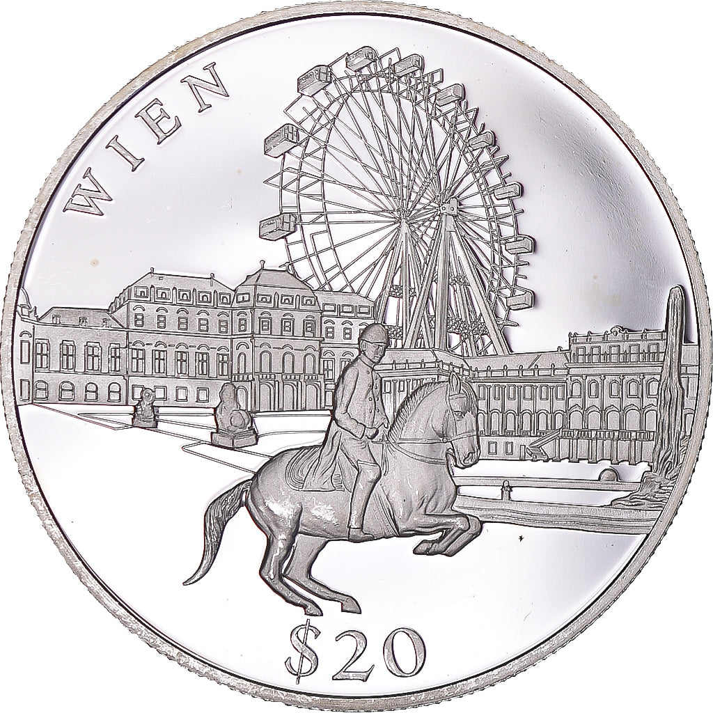 Monnaie, Libéria, 20 Dollars, 2000, Vienna, SPL, Argent