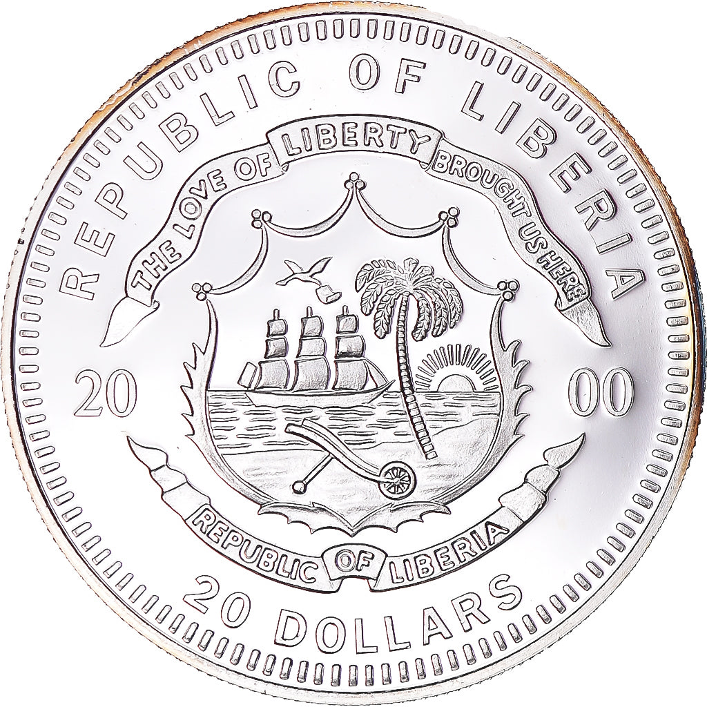 Monnaie, Libéria, 20 Dollars, 2000, Vienna, SPL, Argent