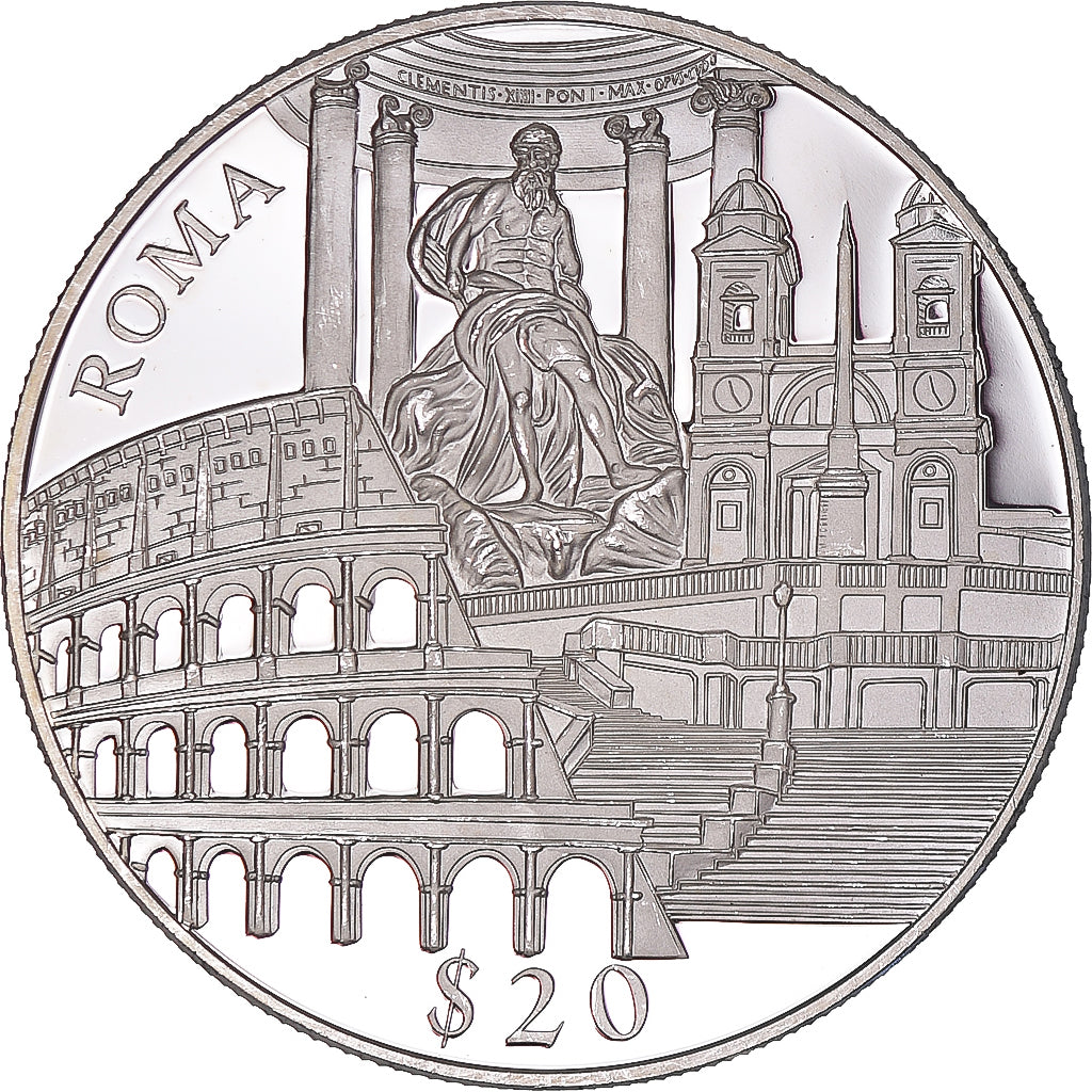 Coin, Liberia, 20 Dollars, 2000, Rome, MS(63), Silver
