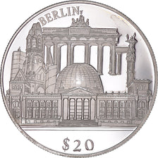 Monnaie, Libéria, 20 Dollars, 2000, Berlin, SPL, Argent