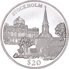 Coin, Liberia, 20 Dollars, 2000, Stockholm, MS(63), Silver