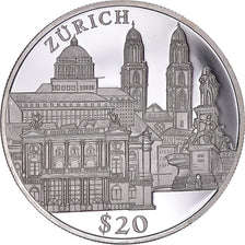 Münze, Liberia, 20 Dollars, 2000, Zurich, UNZ, Silber