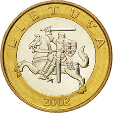 LITHUANIA, 2 Litai, 2002, KM #112, MS(63), Bi-Metallic, 25, 7.61