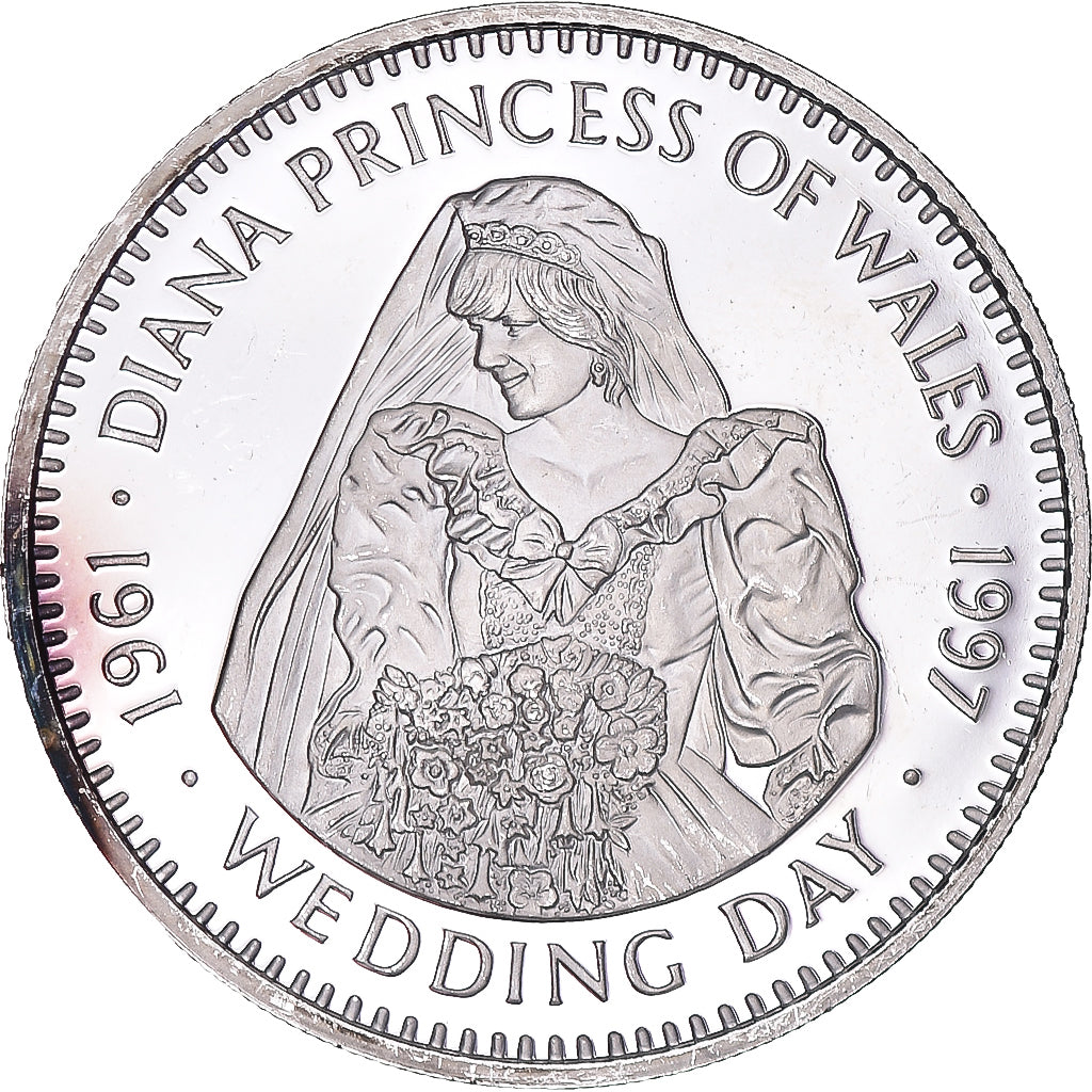 Moneta, Liberia, Wedding Day, 20 Dollars, 1997, Diana, SPL, Argento, KM:535