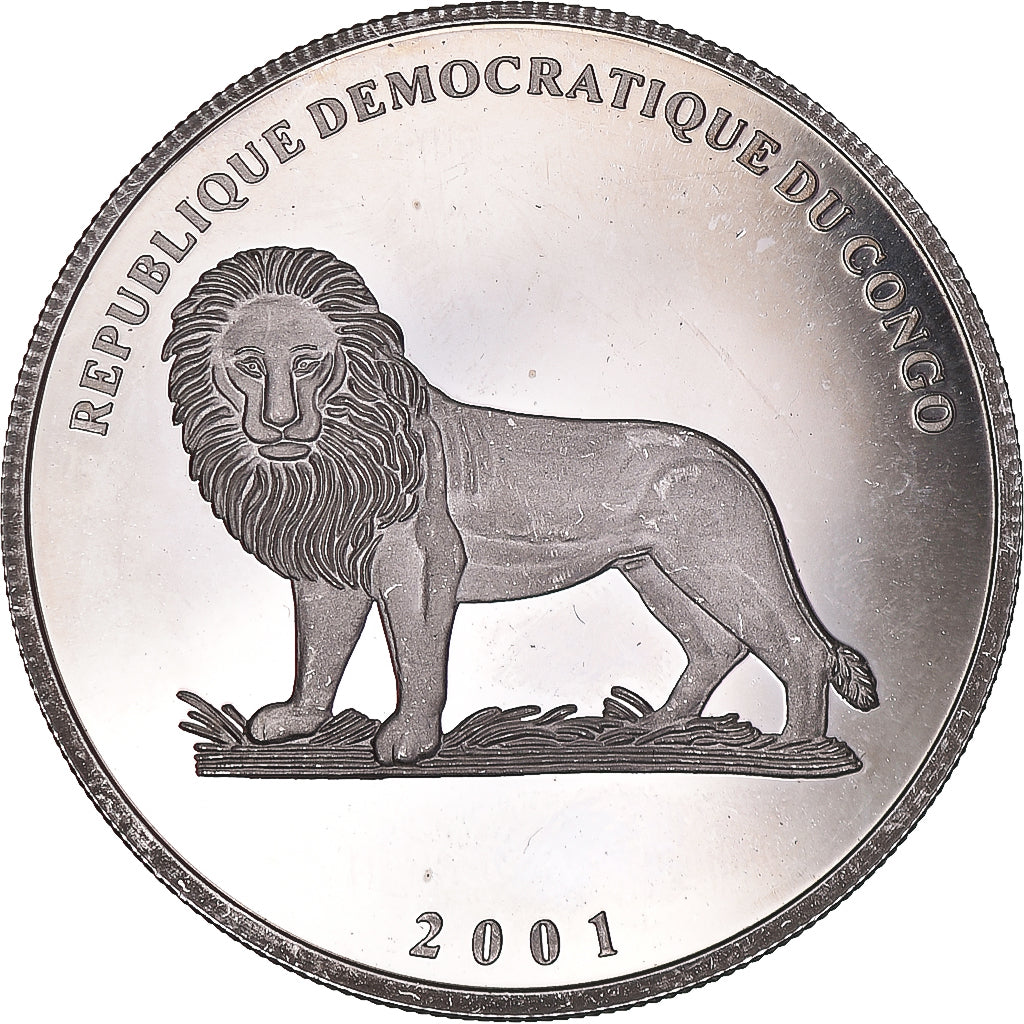 Münze, CONGO, DEMOCRATIC REPUBLIC, 20 Francs, 2001, Grue Coronee, UNZ, Silber