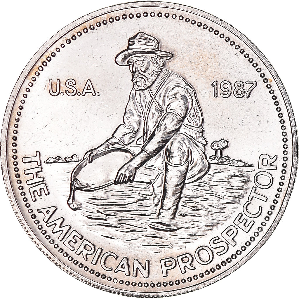 United States, One Ounce, Engelhard, 1987, American Prospector, MS(63), Silver