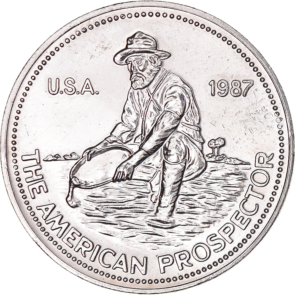 United States, One Ounce, Engelhard, 1987, American Prospector, MS(63), Silver
