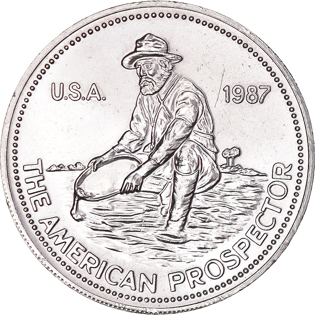 United States, One Ounce, Engelhard, 1987, American Prospector, MS(63), Silver