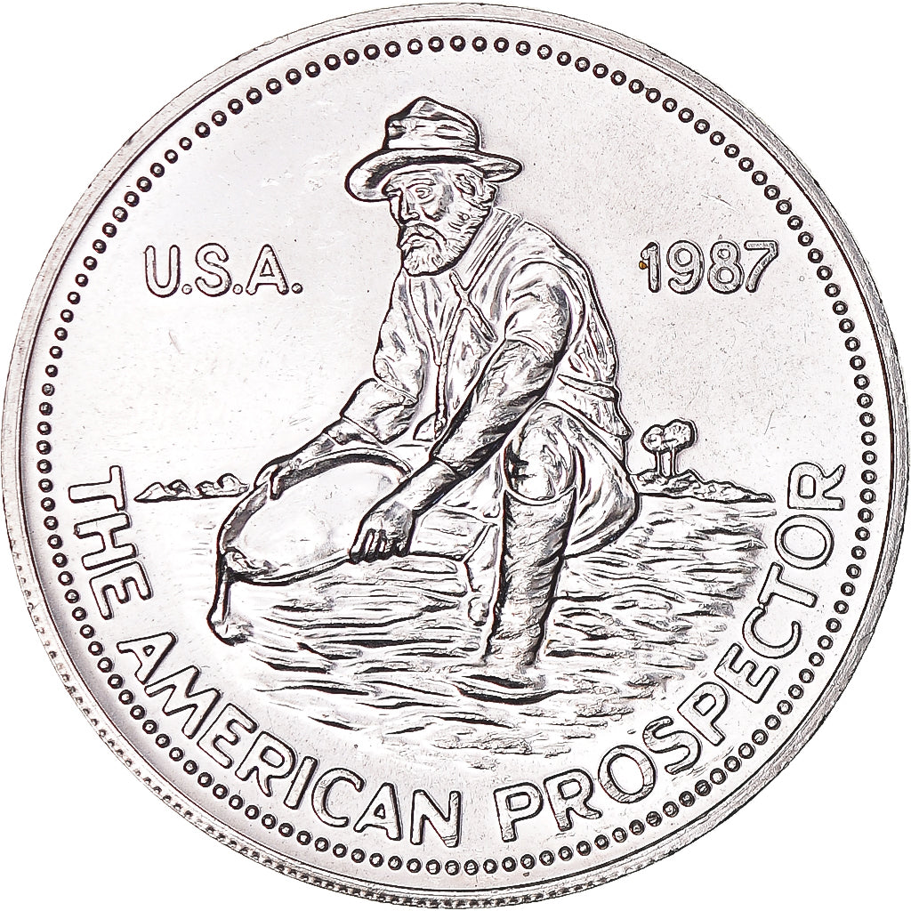 United States, One Ounce, Engelhard, 1987, American Prospector, MS(63), Silver