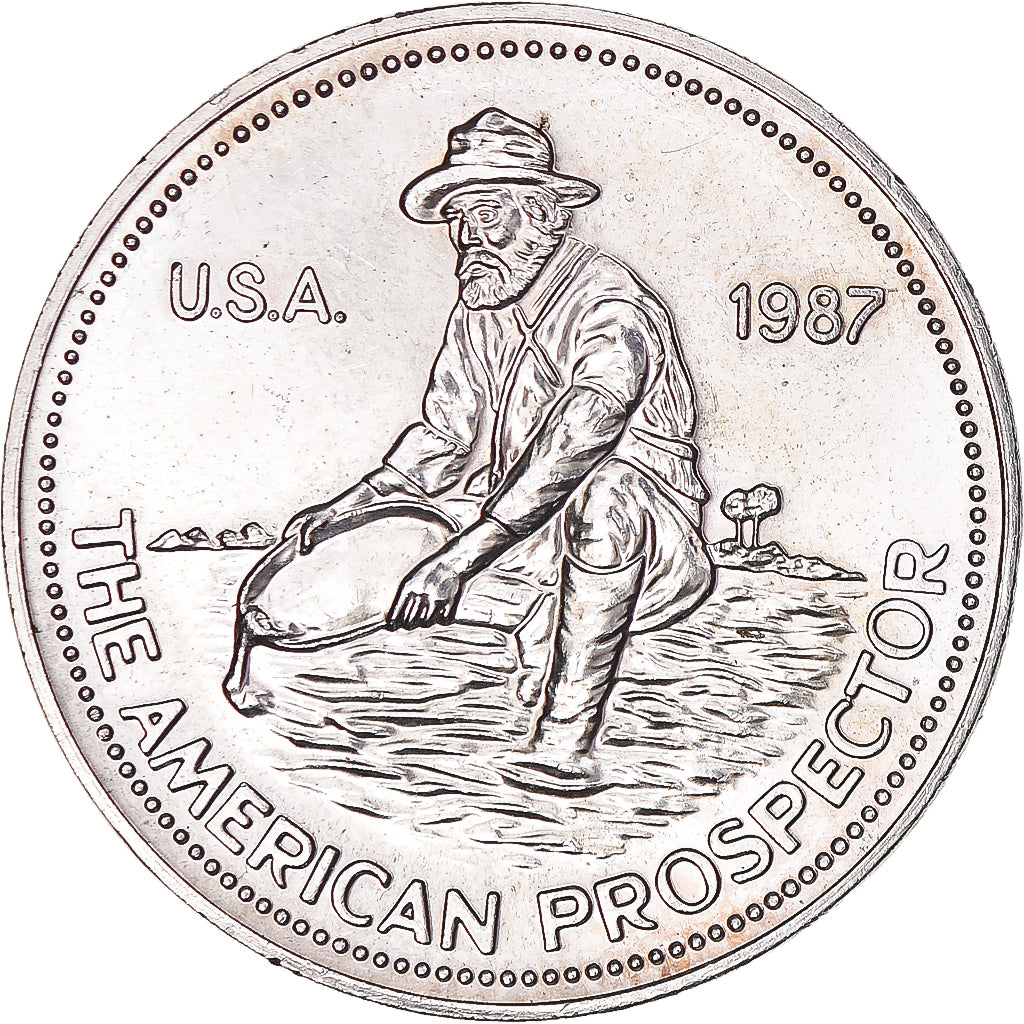 United States, One Ounce, Engelhard, 1987, American Prospector, MS(63), Silver
