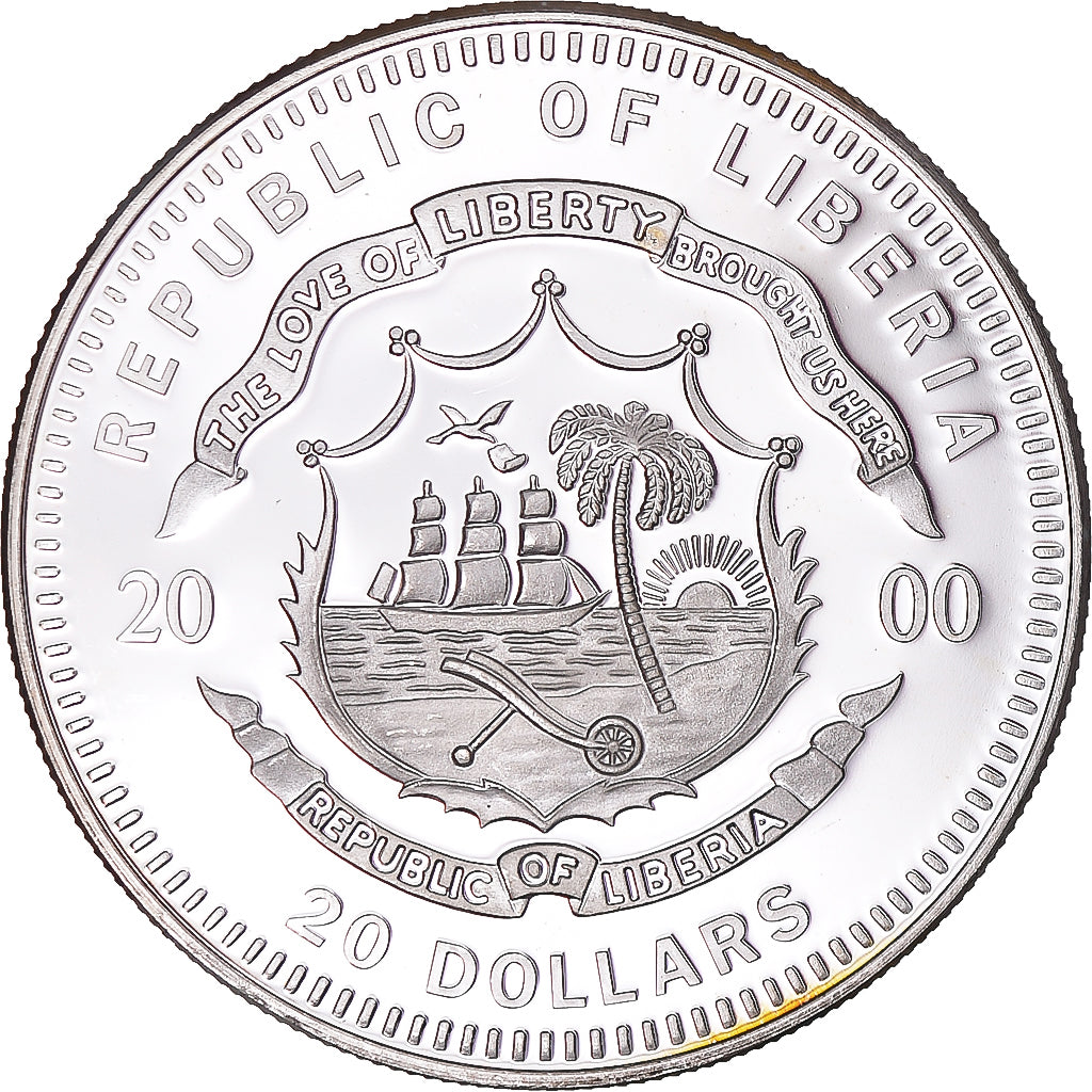 Münze, Liberia, Olympic Games, 20 Dollars, 2000, Canoe Kayak, UNZ, Silber
