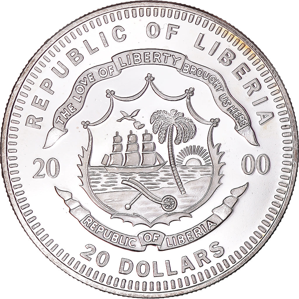 Münze, Liberia, Olympic Games, 20 Dollars, 2000, Swimmer, UNZ, Silber