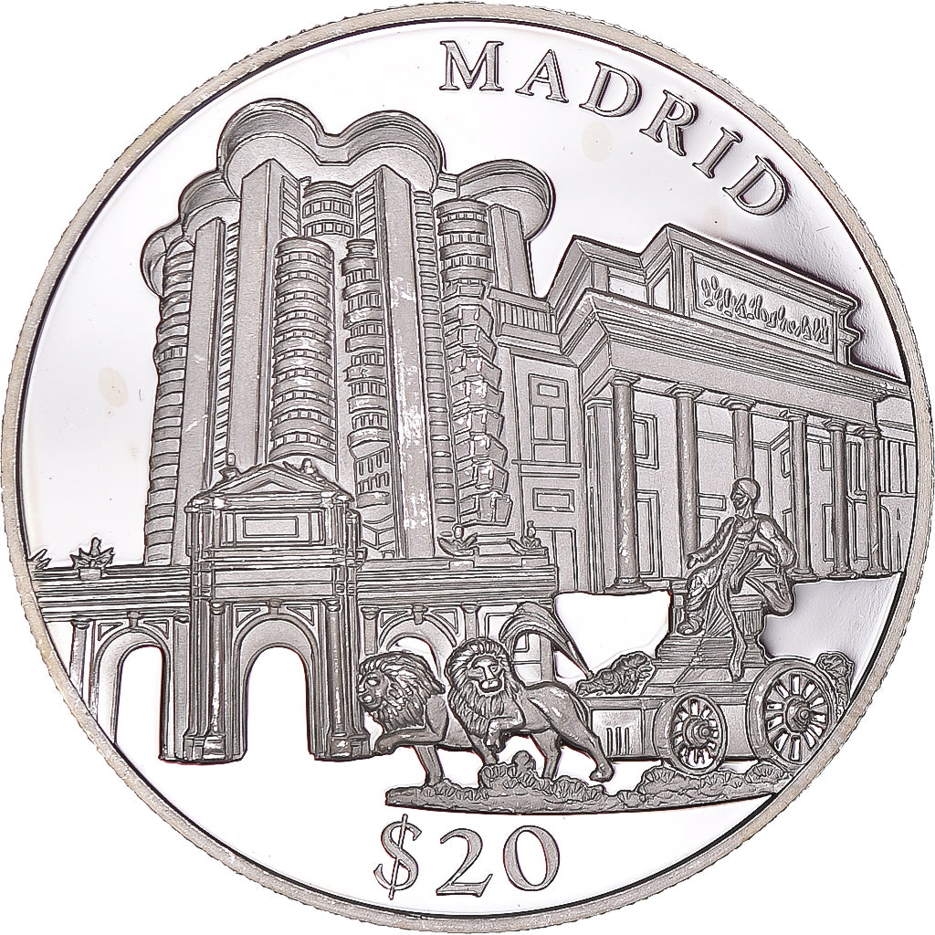 Coin, Liberia, 20 Dollars, 2000, Madrid, MS(63), Silver