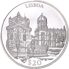 Munten, Liberia, 20 Dollars, 2000, Lisbon, UNC-, Zilver