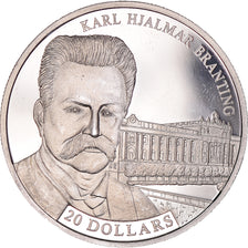 Münze, Liberia, 20 Dollars, 2002, K. Hjalmar Branting, UNZ, Silber