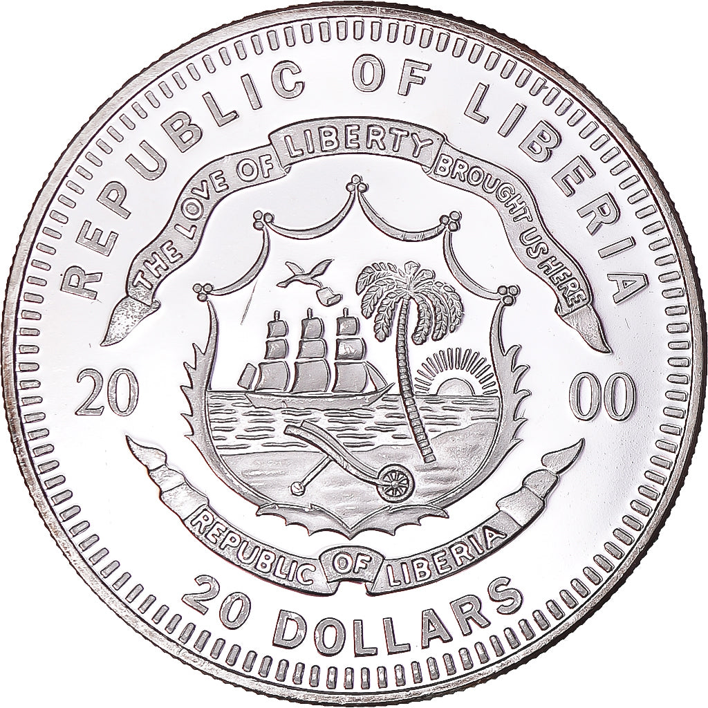 Coin, Liberia, 20 Dollars, 2004, Amsterdam, MS(63), Silver