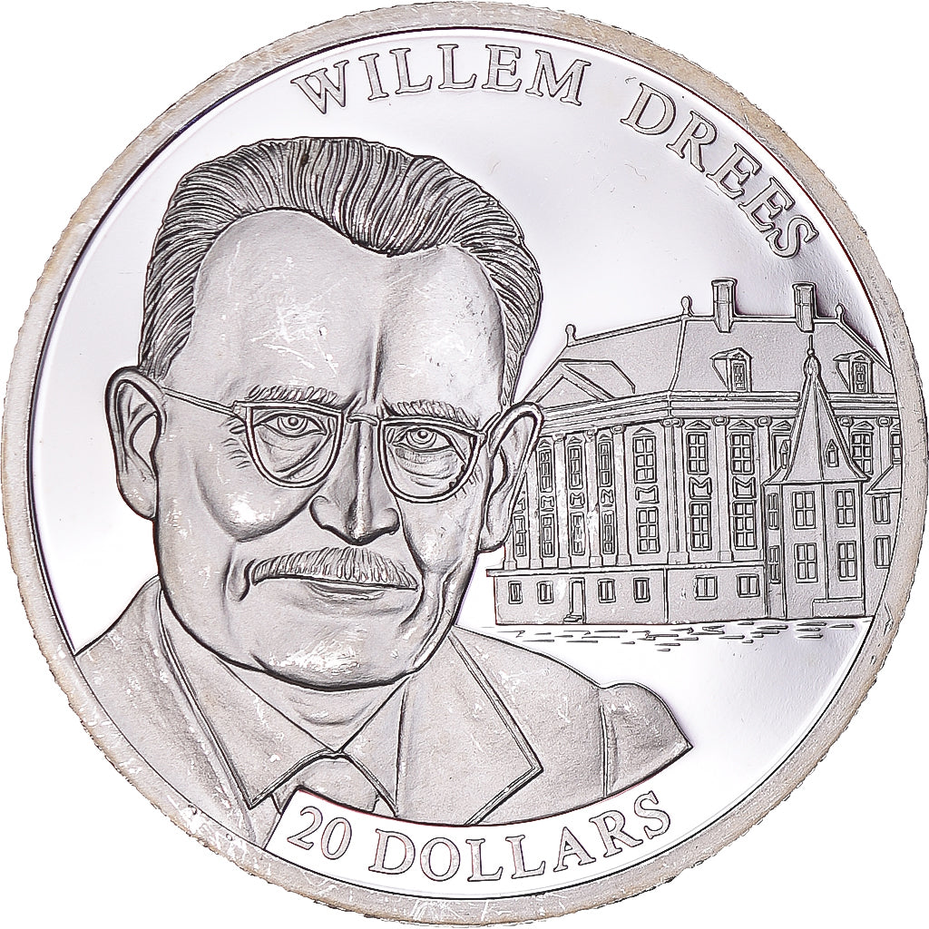 Coin, Liberia, 20 Dollars, 2002, Willem Drees, MS(63), Silver