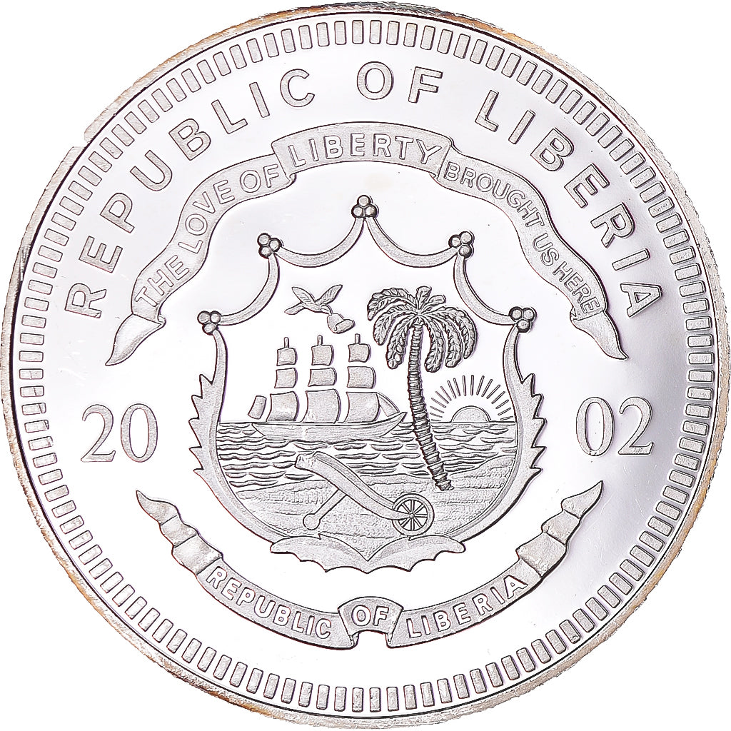 Coin, Liberia, 20 Dollars, 2002, Willem Drees, MS(63), Silver