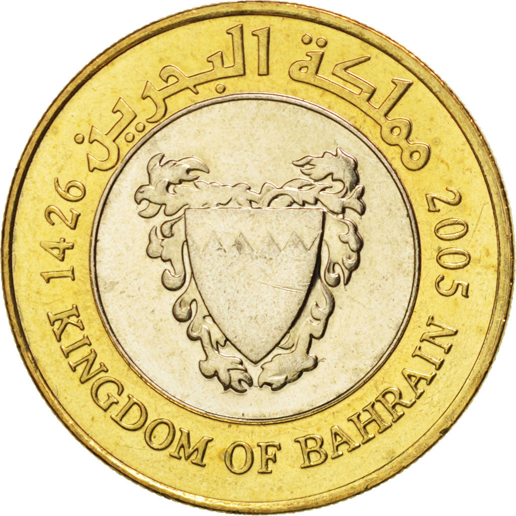 BAHRAIN, 100 Fils, 2005, KM #26, MS(63), Bi-Metallic, 24, 6.03
