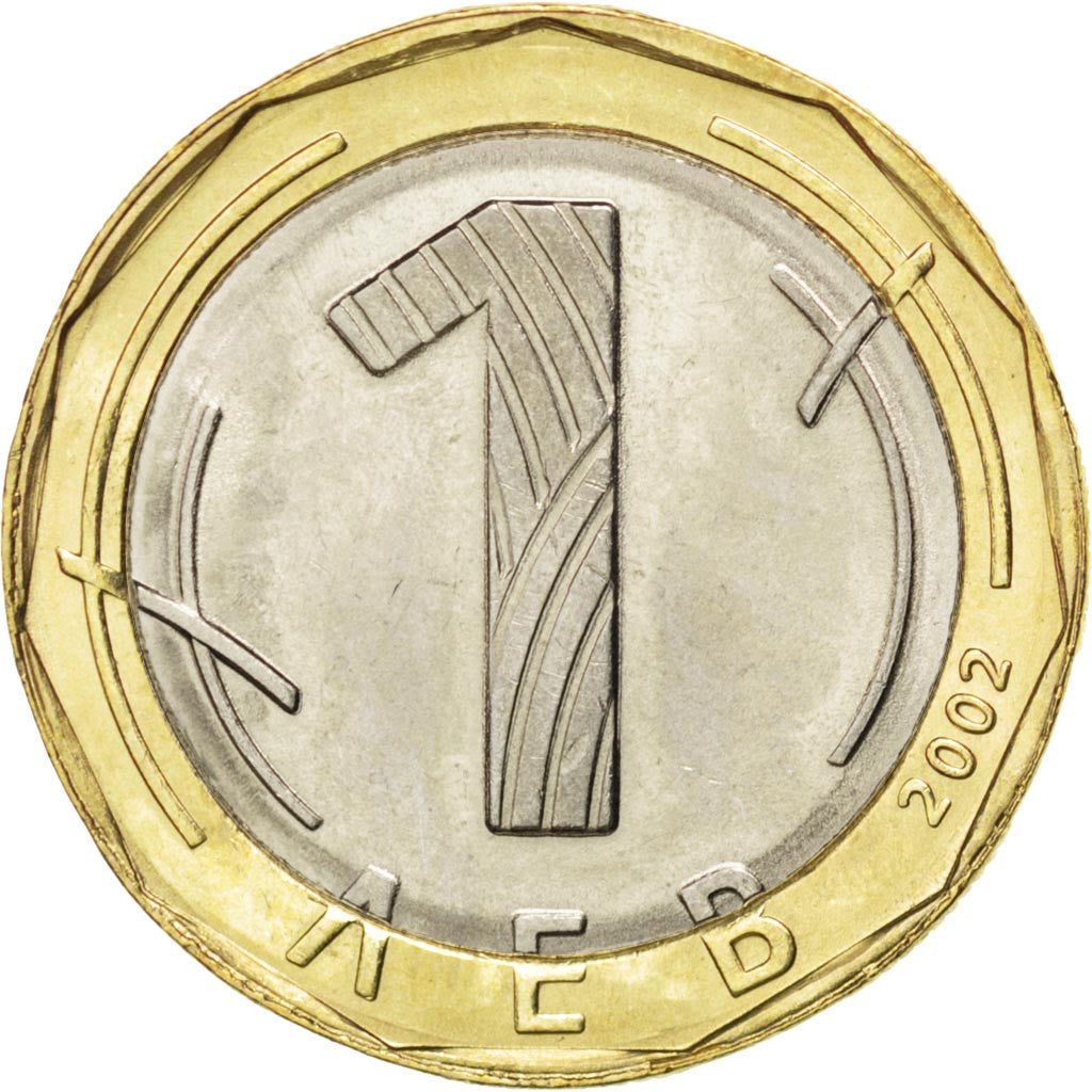 BULGARIA, Lev, 2002, Sofia, KM #254, MS(63), Bi-Metallic, 24.5, 7.07