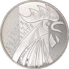 France, 10 Euro, Coq, 2014, MS(63), Silver, Gadoury:EU656