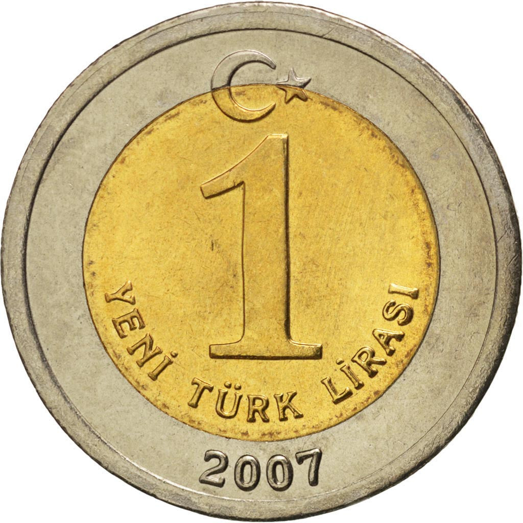 TURKEY, New Lira, 2005, Istanbul, KM #1169, MS(63), Bi-Metallic, 26, 8.34