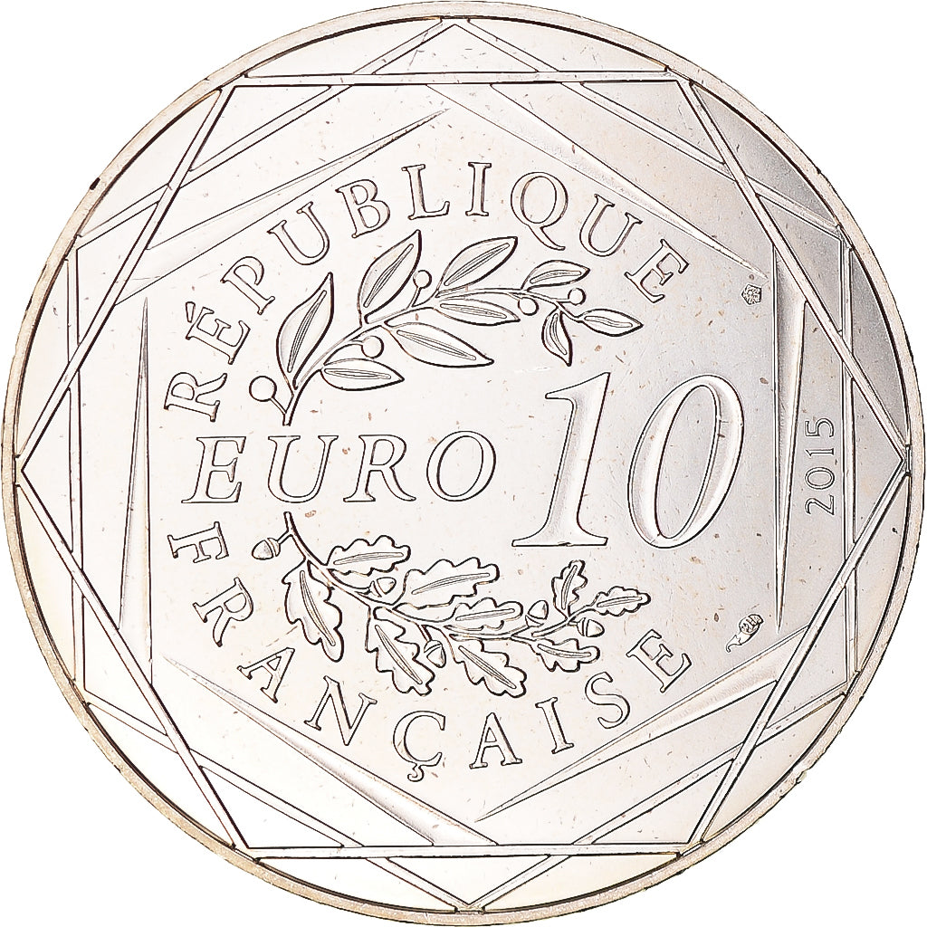 France, 10 Euro, Liberté, Obélix, 2015, Paris, MS(64), Silver