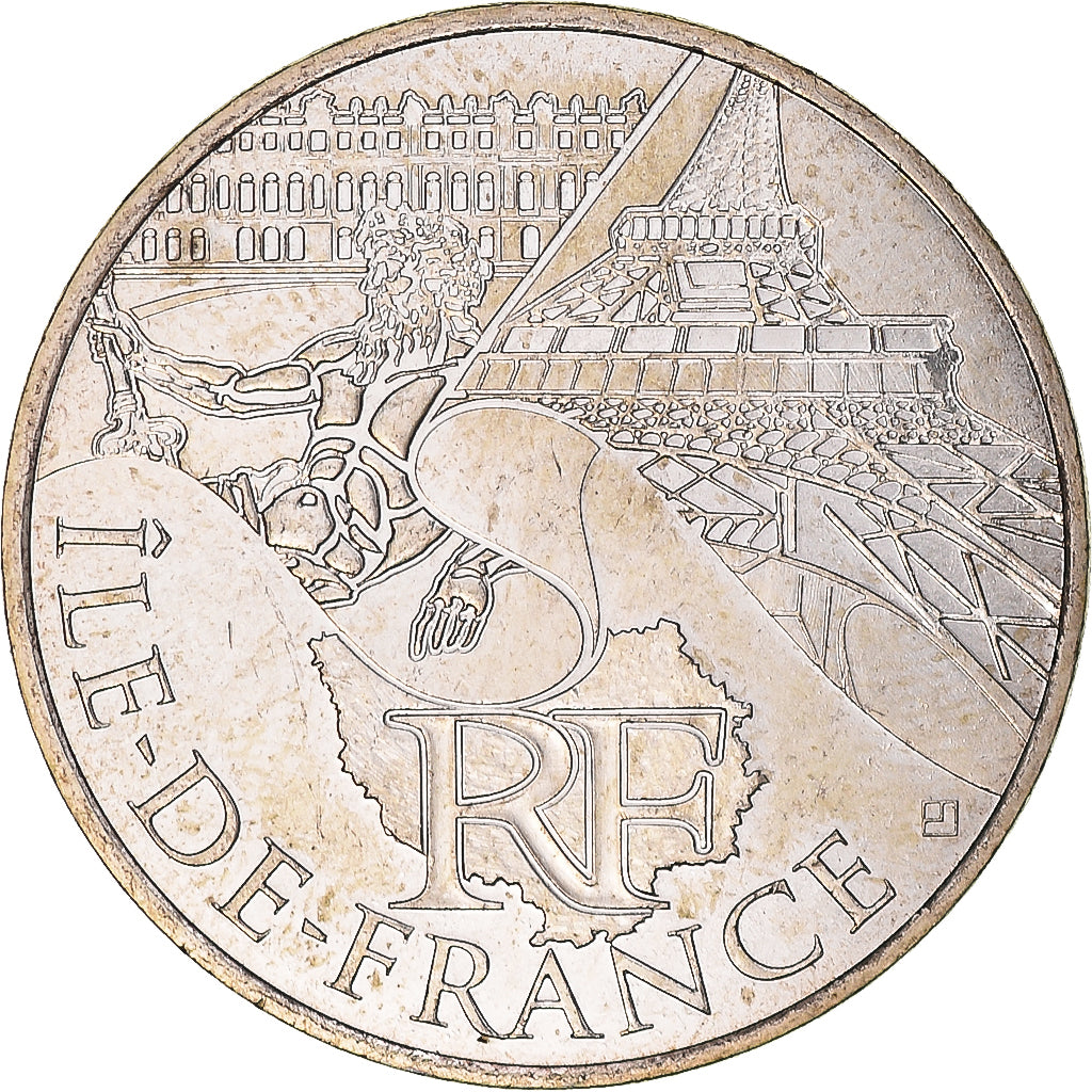 France, 10 Euro, Ile de France, 2011, Paris, MS(63), Silver, KM:1739