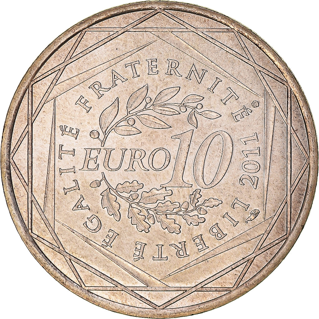 France, 10 Euro, Ile de France, 2011, Paris, MS(63), Silver, KM:1739